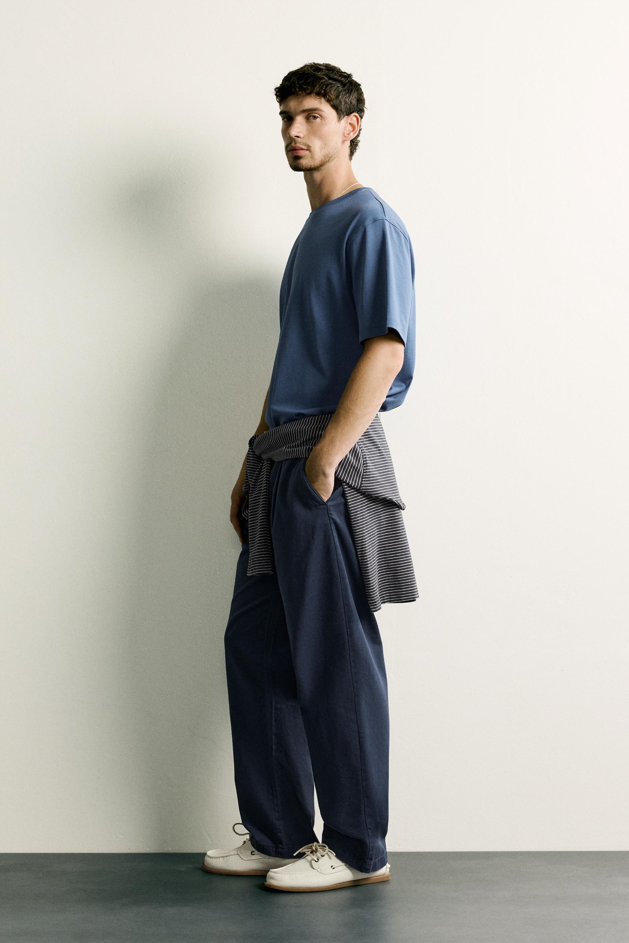 PANTALON CHINO STRAIGHT FIT À PLIS
